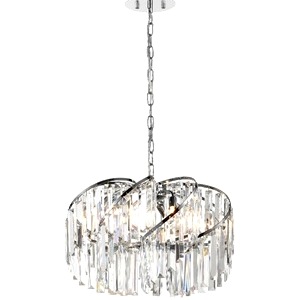 Suspended Ceiling Light Franklite 8 Pendant Lamp, Crystal Glass