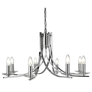 Multi Arm Ceiling Light Searchlight Ascona 8 Polished Chrome