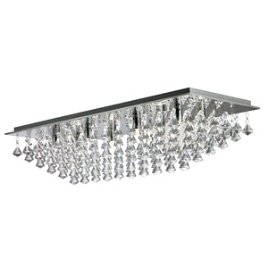 Chrome Searchlight Lamp 8 Light Flush Ceiling Lamp-crystals