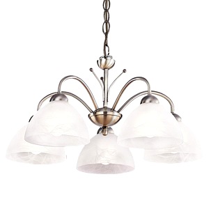 Antique Brass Searchlight 1135-5ab Milanese Five Light Ceiling Pendant