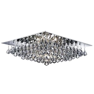Chrome Searchlight Hanna 8 Light Flush Ceiling Lamp-crystals