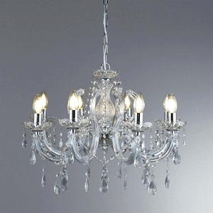 Chrome Searchlight Marie Therese 8 Light Chandelier Ceiling Lamp