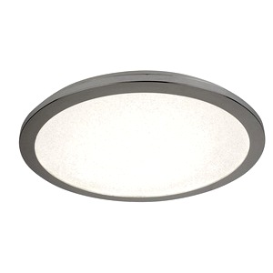 Chrome Searchlight Bathroom Flush Ceiling Lamp, Sanded Glass