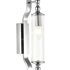 Waterproof Bathroom Wall Lamp Paris Ribbed Glass Shade W133